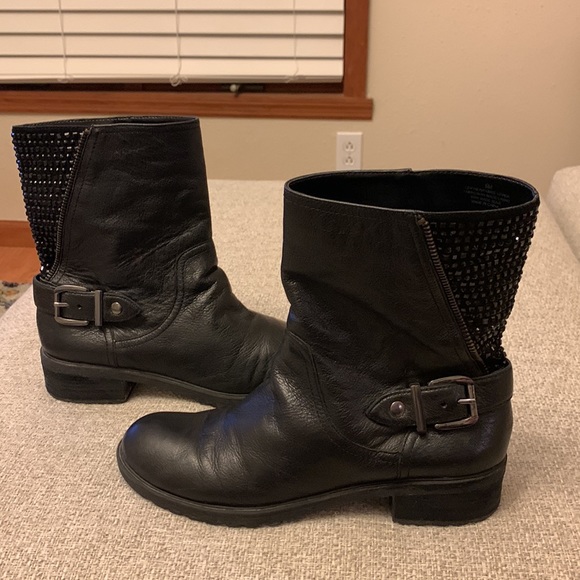 Black sparkle Gianni Bini boots bootie ankle boot size 9 sparkle - Picture 3 of 17